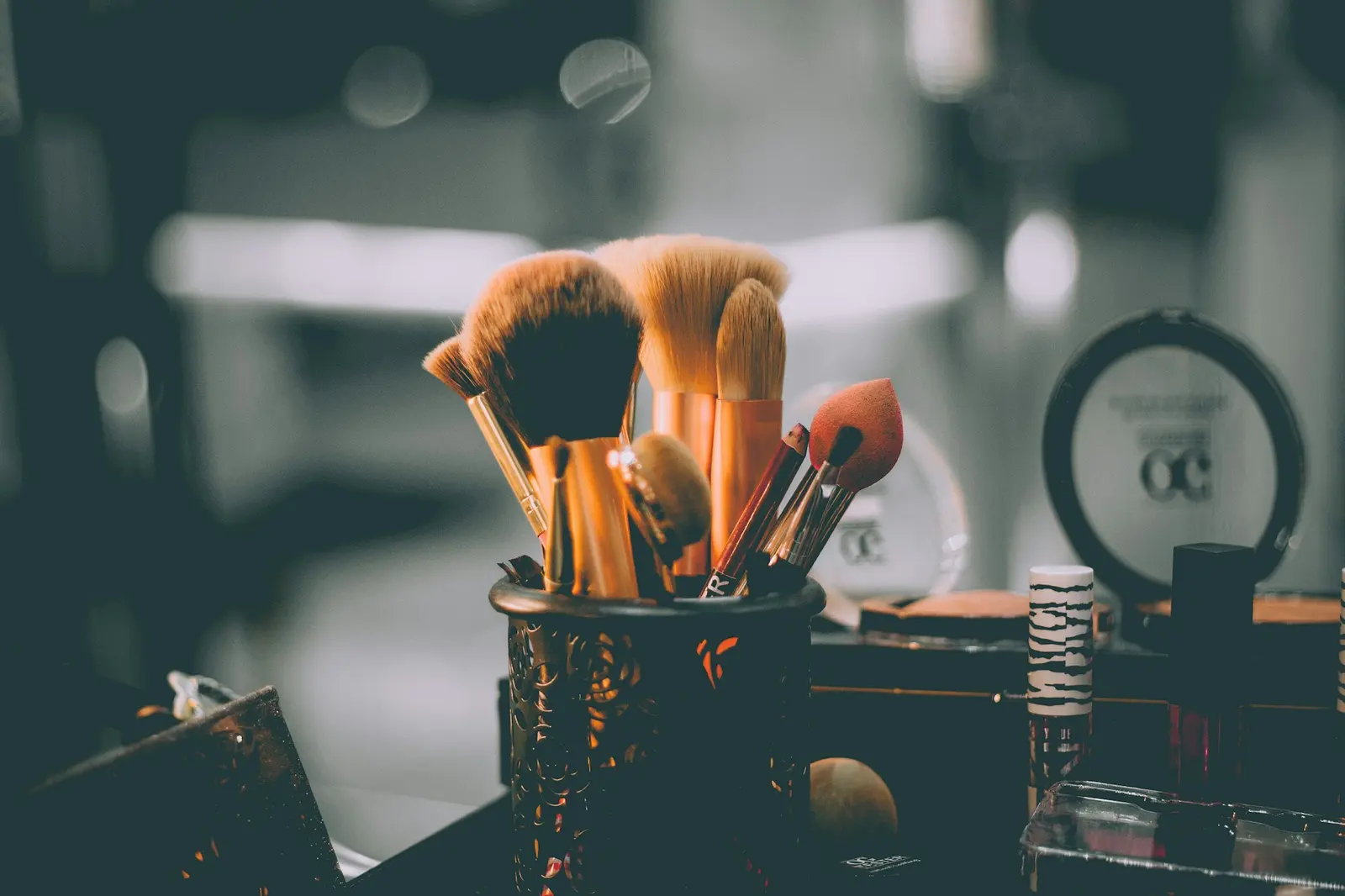Make-up brushes and beauty products